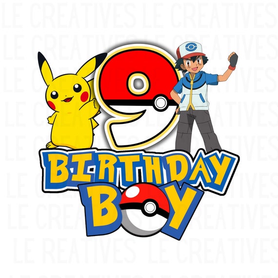 POKEMON Geburtstag Bügelbild PNG Heat Press Transparente Etsy.de