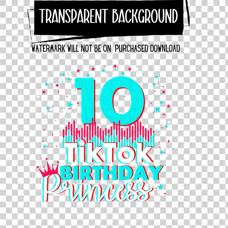 TIK TOK Tenth Birthday Girl Iron on Transfer Heat Press - Etsy