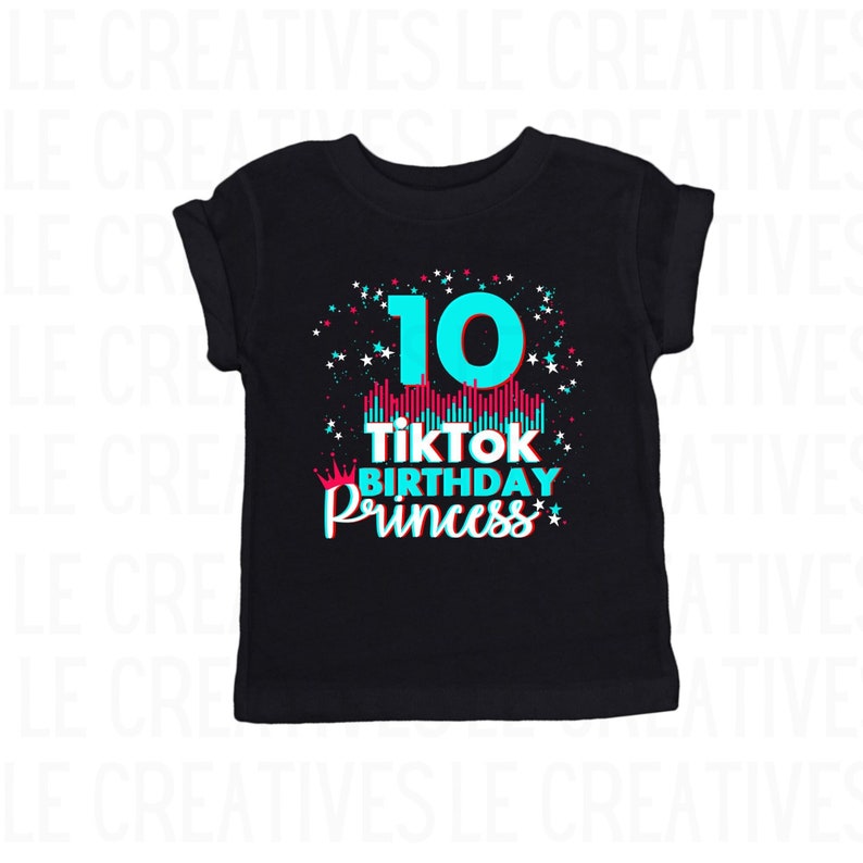 TIK TOK Tenth Birthday Girl Iron on Transfer Heat Press - Etsy