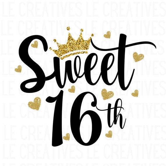 SWEET SIXTEEN Sublimation Design PNG File Heat Press Etsy