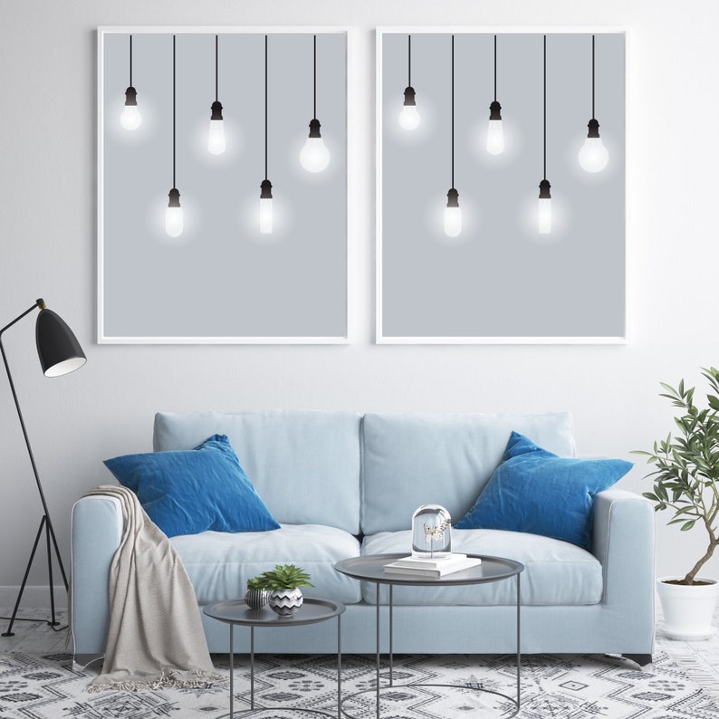HANGING LIGHTS Wall Artdownloadable Printable Artmodern Wall Etsy