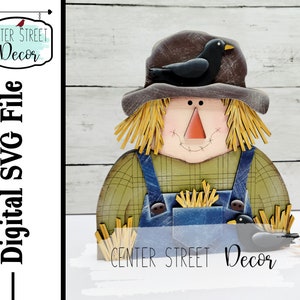 Scarecrow SVG Laser File Fall Shelf Sitter