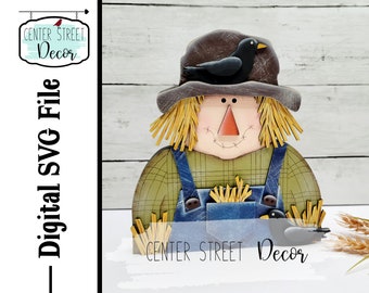 Scarecrow SVG Laser File Fall Shelf Sitter