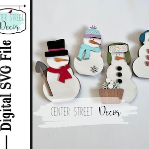 Winter Snowman Shelf Sitter SVG File