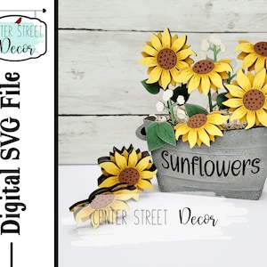 Chunky Sunflower SVG File Tiered Tray Decor