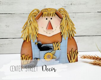 Scarecrow Girls Lady SVG File Shelf Sitter