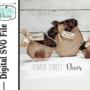 Acorn Squirrel Fall Shelf Sitter SVG Laser File