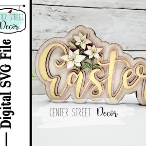 Easter Lily Title Word SVG File Tiered Tray