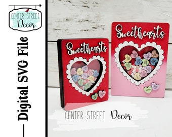 Sweethearts Conversation Hearts Box SVG File Tiered Tray