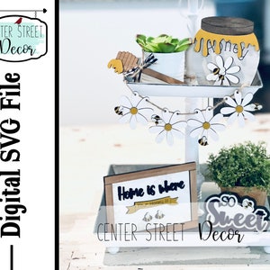 Beehive Tiered Tray Set SVG File