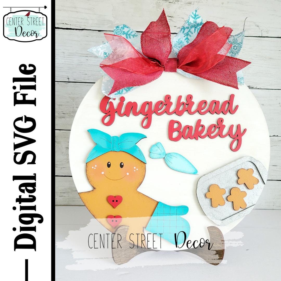 Gingerbread Girl Bakery Sign SVG Laser File - Etsy