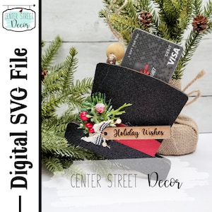 Christmas Gift Card Holder Frosty&#39;s Hat Ornament SVG File