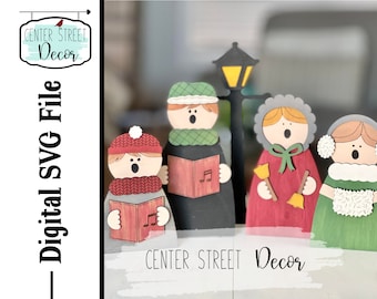Christmas Carolers SVG File Tiered Tray