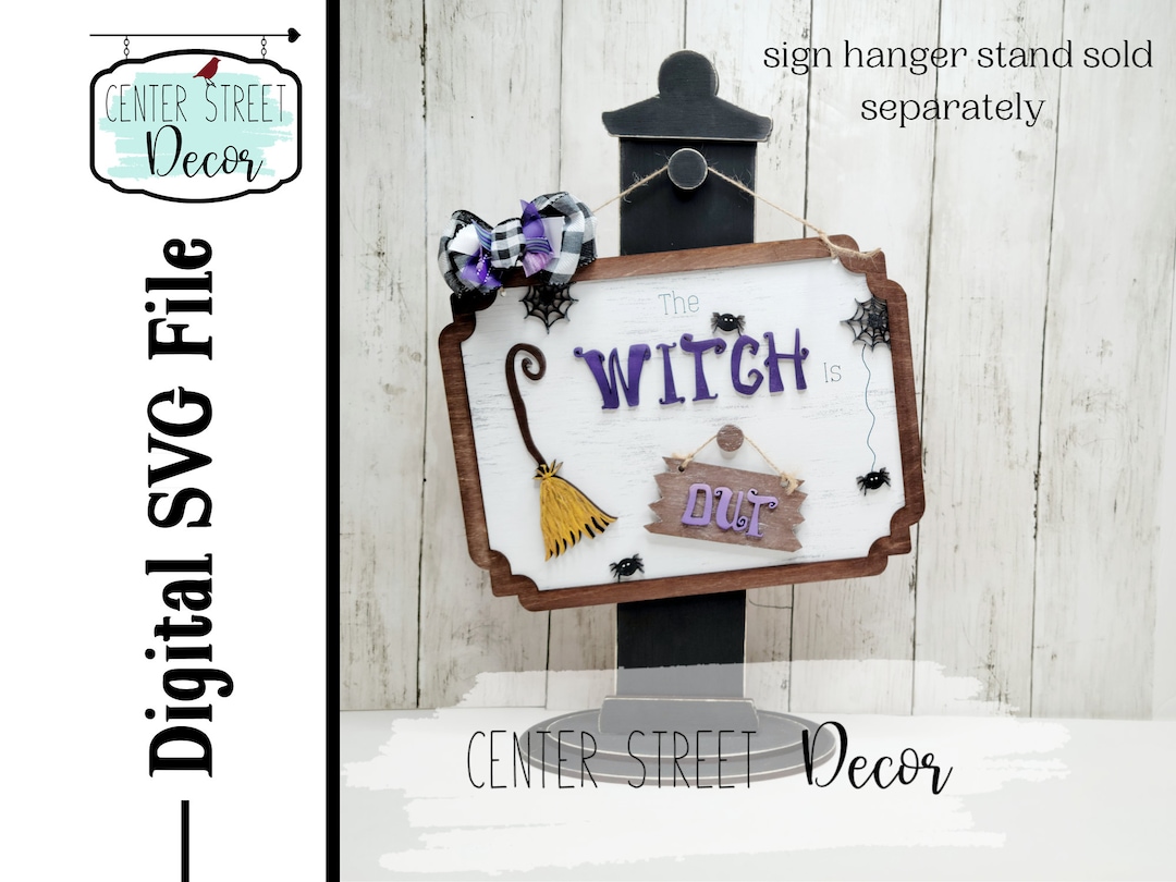 Witch Halloween Sign SVG File is in or Out - Etsy Canada