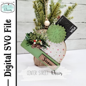 Beanie Hat Gift Card Holder Ornament SVG Laser File Digital Download