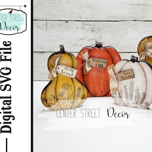 Pumpa Gourd SVG-fil Tiered Tray Decor