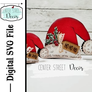 Santas Hat SVG Laser File Shelf Sitter