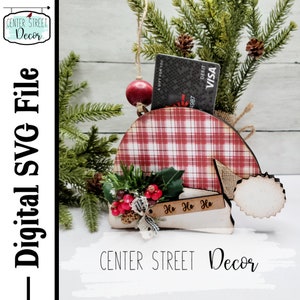 Santa Hat Gift Card Holder Ornament SVG File