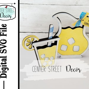 Lemonade Tea Drink Pitcher Cup SVG File Tiered Tray