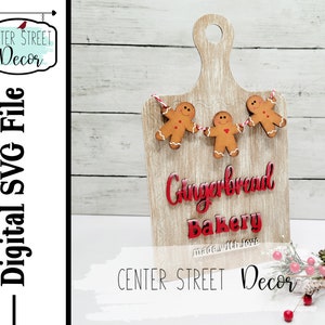 Gingerbread Bakery Cutting Board Laser SVG File