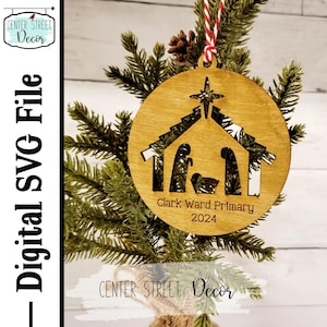 Christmas Nativity Manger Scene Ornament SVG Laser File