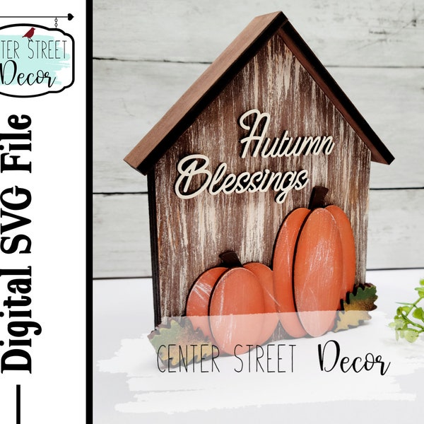 Autumn Blessings  Decor SVG File Shelf Sitter