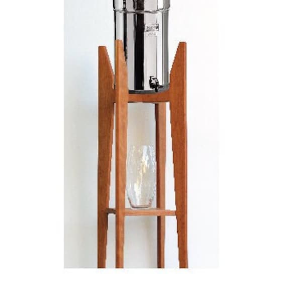 Berkey water filter stand with shelf,  Floor stand,  Walnut, Cherry, Oak, custom widths available. All sizes.