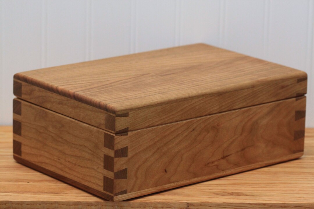 Memory Box, Keepsake Box, Dovetail Box, Black Cherrywood Etsy