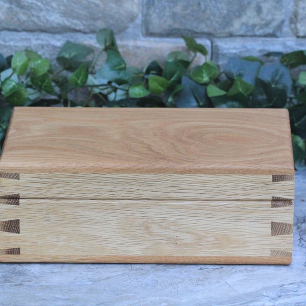 Memory Box, Dovetail Box, Handcrafted White Oak Keepsake Box, 197+