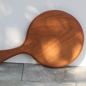 Hand Held Mirror, 6&quot; Beveled Glass Mirror American Cherry wood