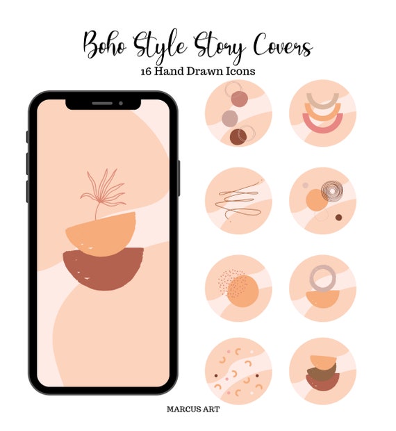 Design & Templates Social Media Icons Boho Icons Blogger icons IG Story ...