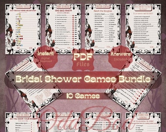 Printable Games | Bundle of 10 Games | Witch Themed Bridal Shower Games | Bachelorette Party Games | Instant Download