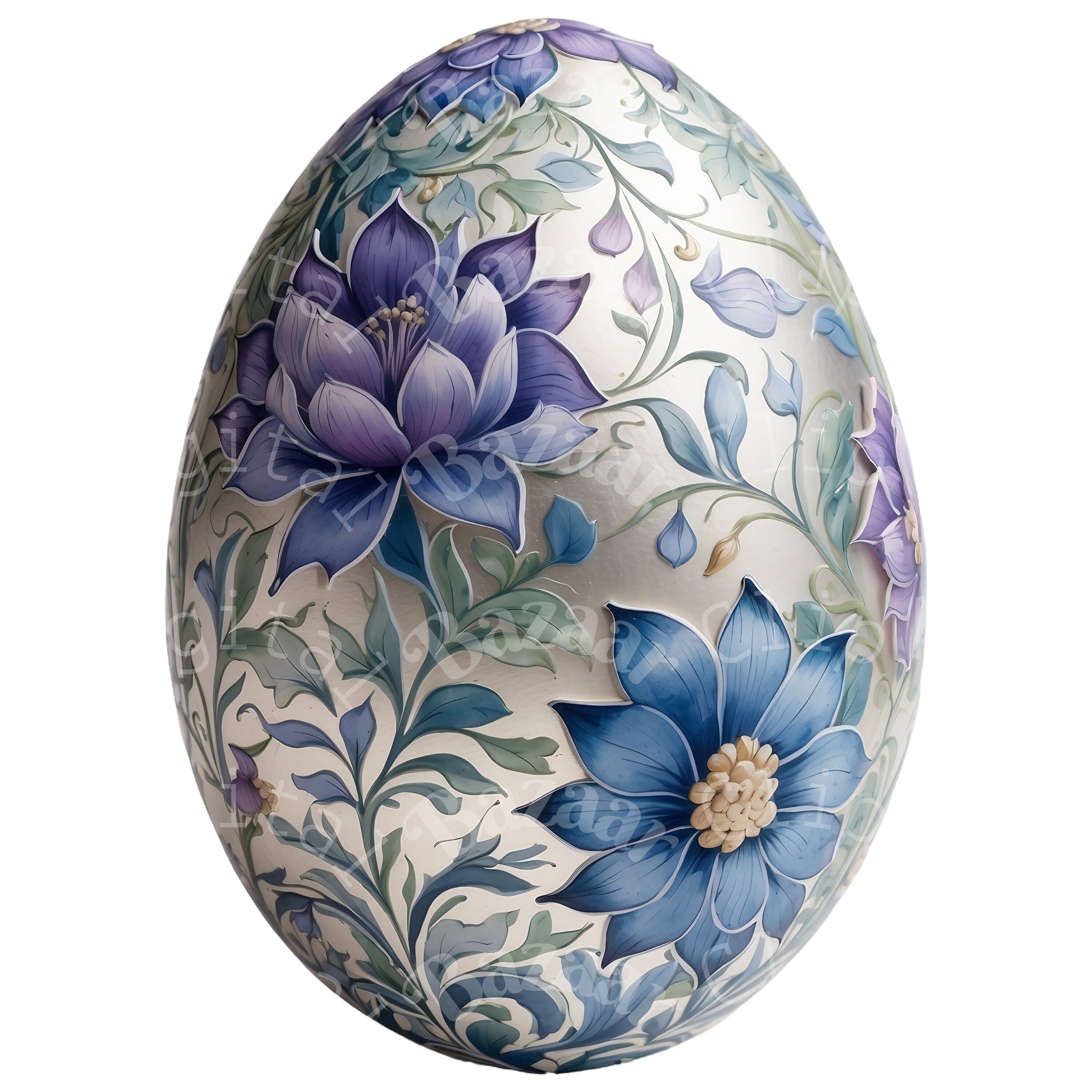 Easter Egg Clipart Bundle, Spring Floral Easter Bunny Images, PNG ...