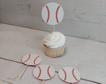 Baseball Cupcake Toppers, Baseball Theme Party Decor, Sports Party, Cupcake Topper, Baseball/,Baseball Theme, Baseball Party