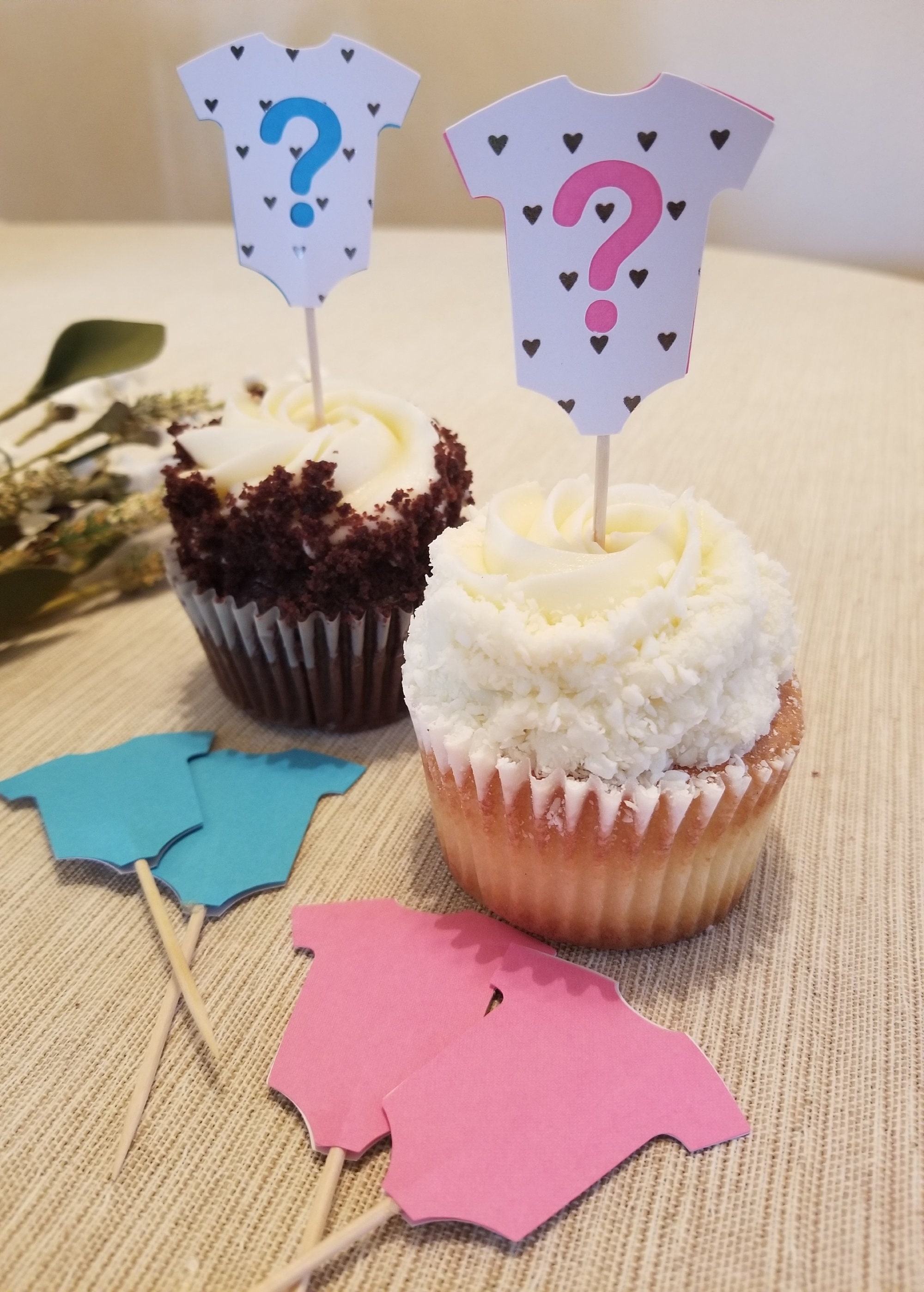 Gender Reveal Cupcake Toppers Gender Reveal Party Boy or Etsy