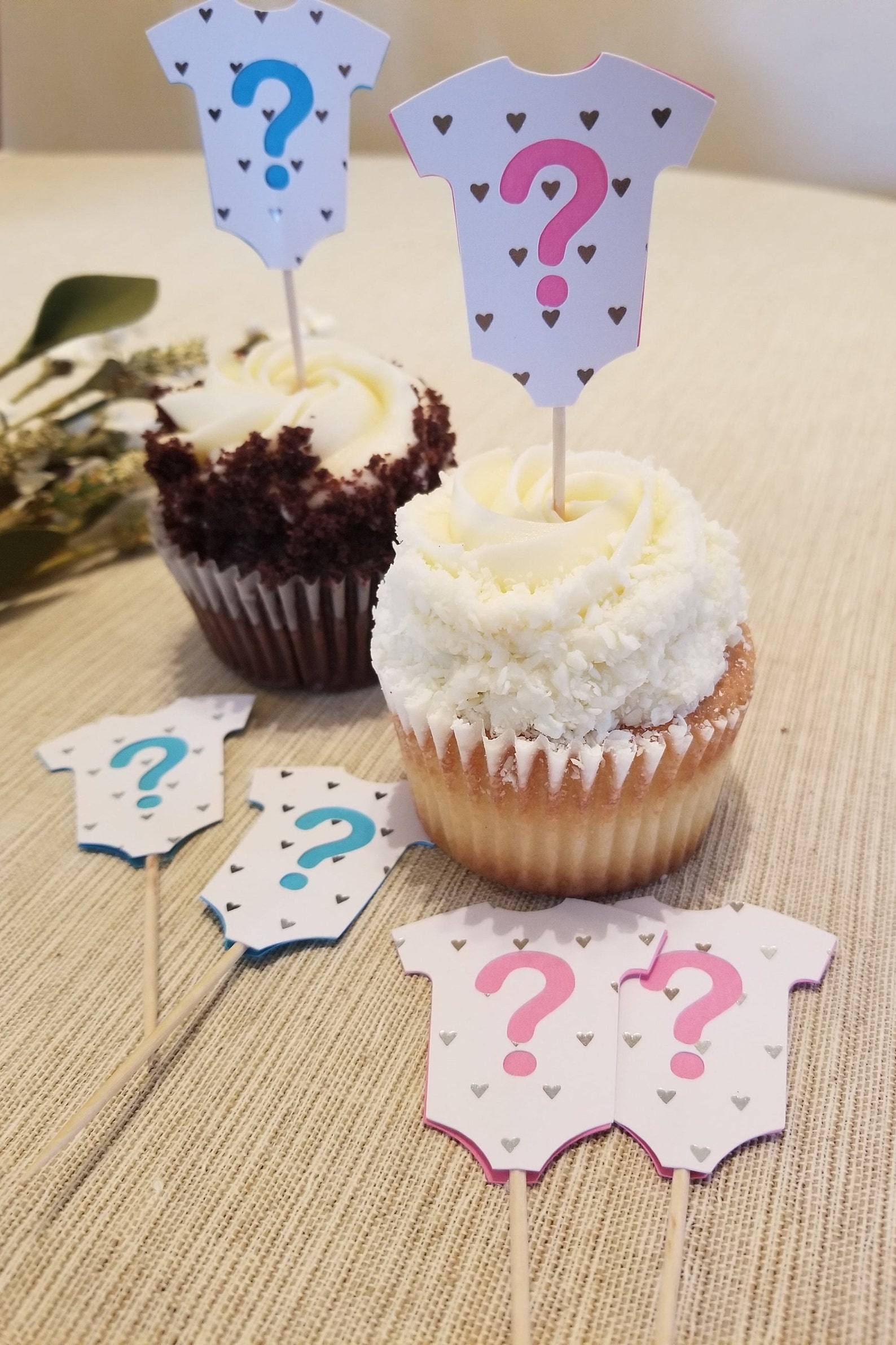 Gender Reveal Cupcake Toppers Gender Reveal Party Boy or Etsy
