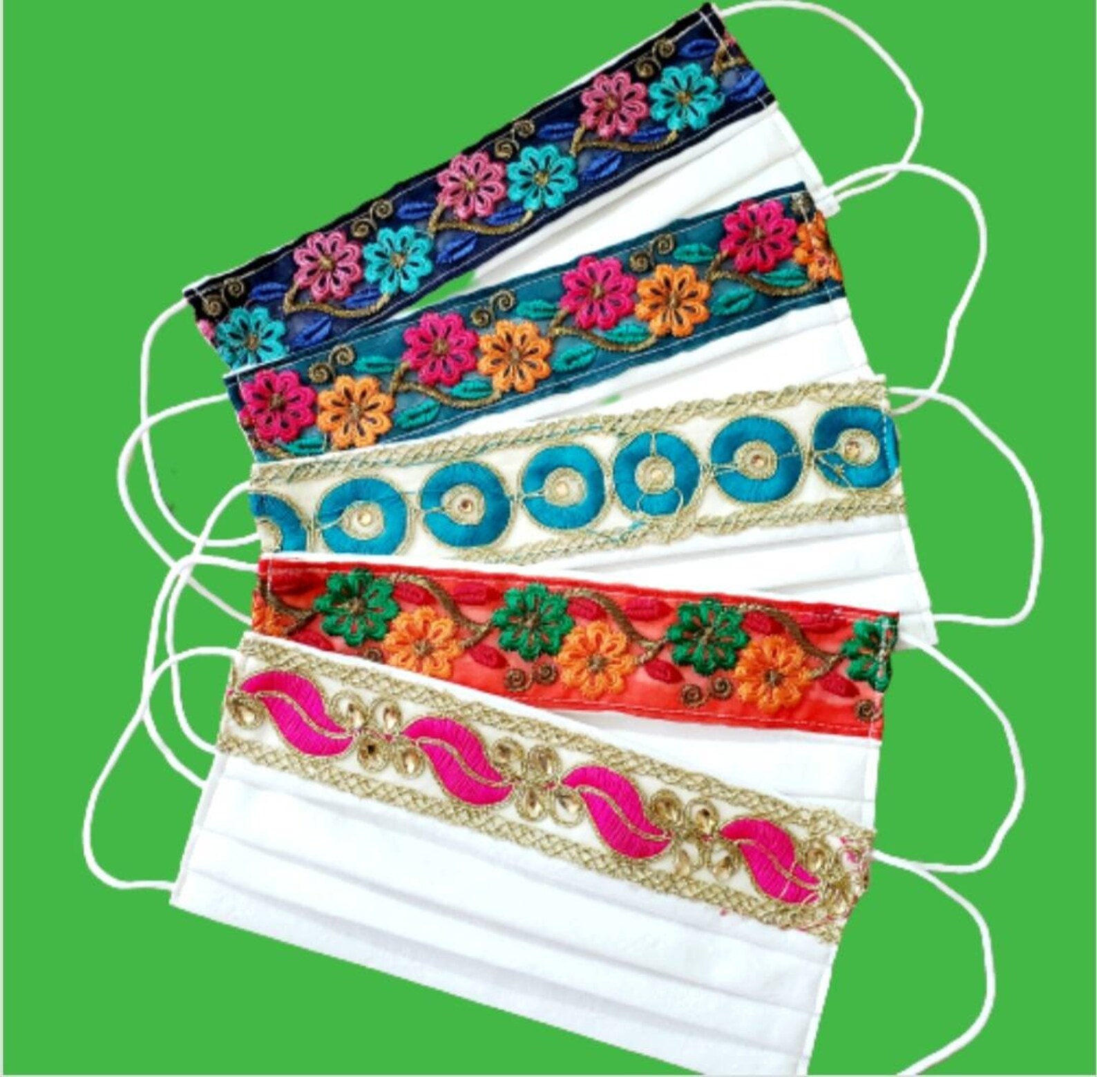 Embroidered mask hippie style Desi girl Indian fabric mask Etsy