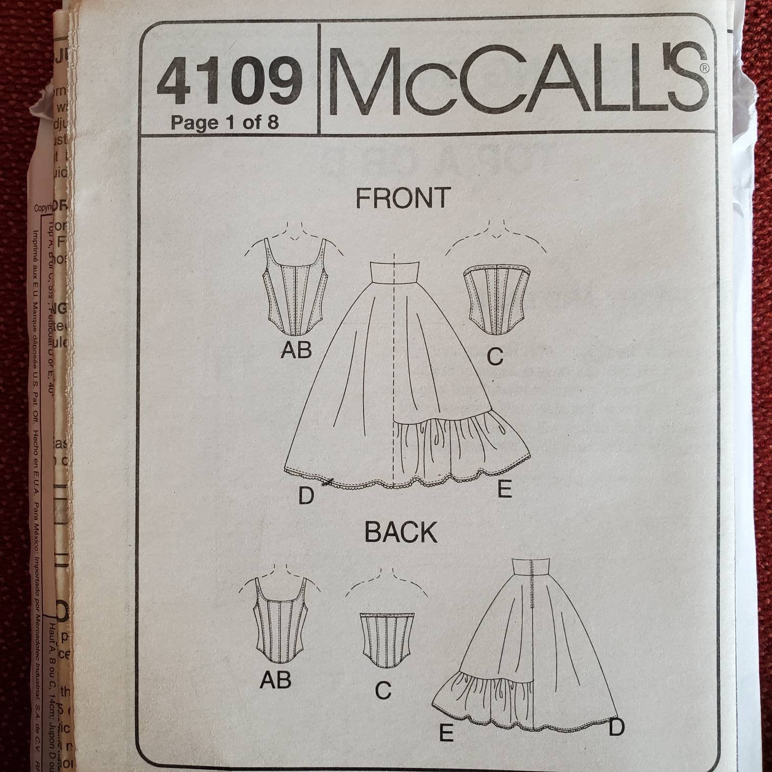 Mccall's Pattern 4109 Petticoat Pattern Uncut Sewing | Etsy