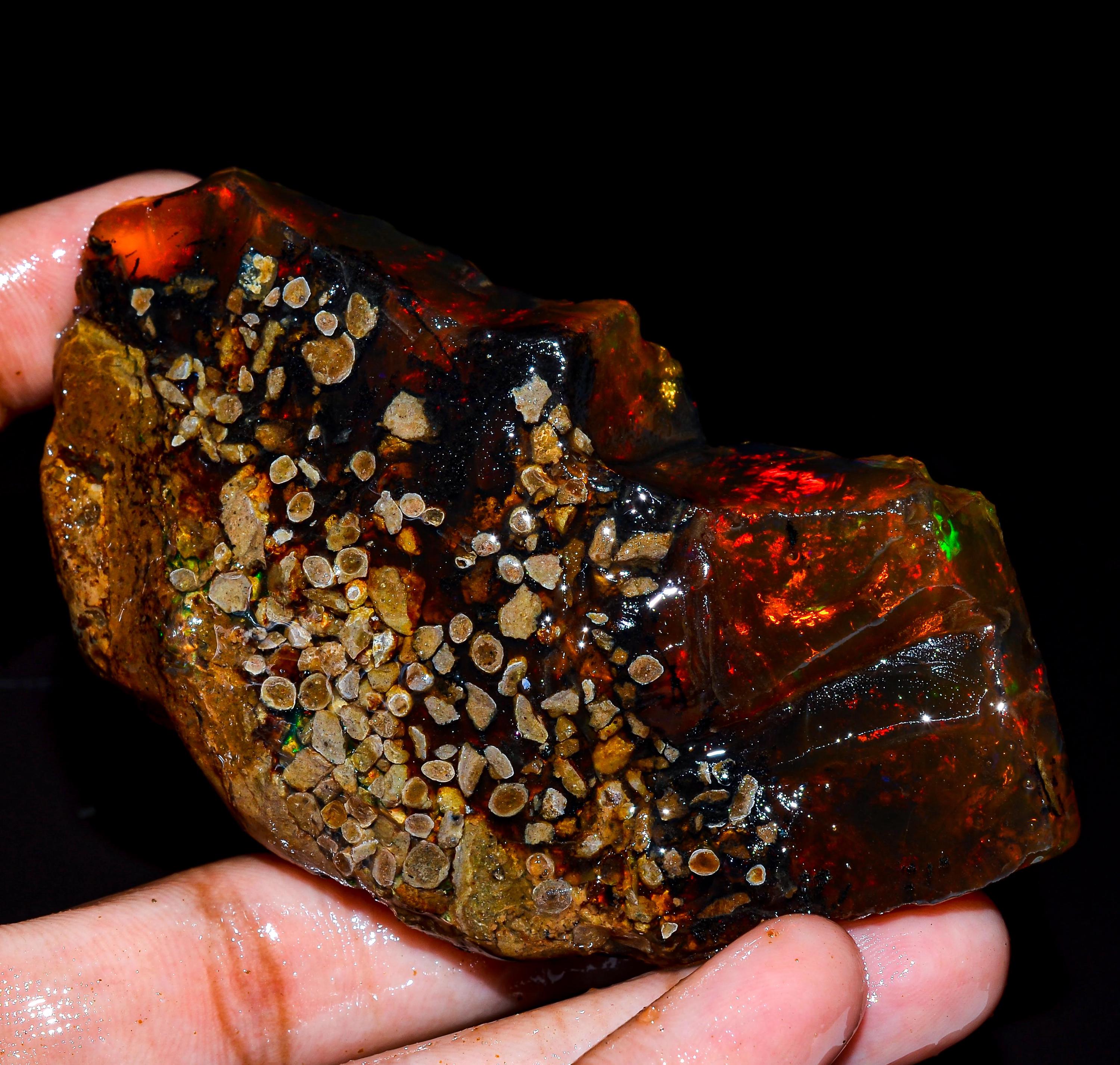 Rare Ethiopian Opal Rough Gemstone/Flashy Fire Opal Rough/Crystal Fire Opal Birthstone Opal Stone/Loose Opal Rough/Oil Opal/394.00 CTs