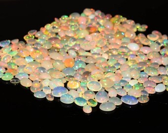 10x8 To 7x5MM Ethiopian Opal Cabochon, Opal Oval Shape, Ethiopian Opal Gemstone, Opal Loose Gemstone, Multi Fire Opal, Opal Cabochon U-15