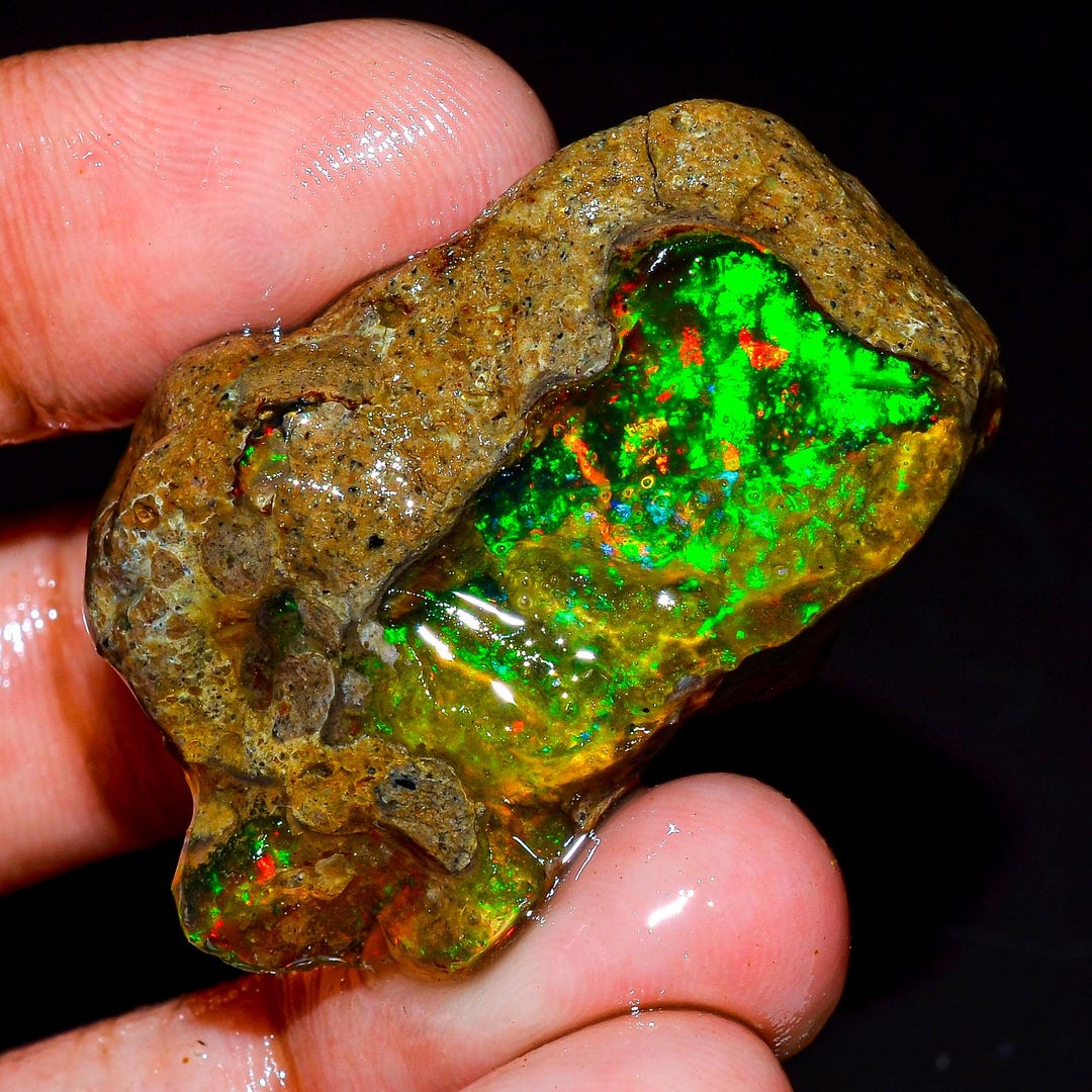 Green Fire Ethiopian Opal/flashy Fire Specimens Opal Raw/rare Oil Opal