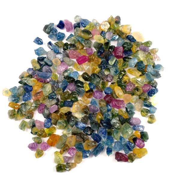 Natural Sapphire Raw Gemstone/Multi Sapphire Rough/Multi | Etsy