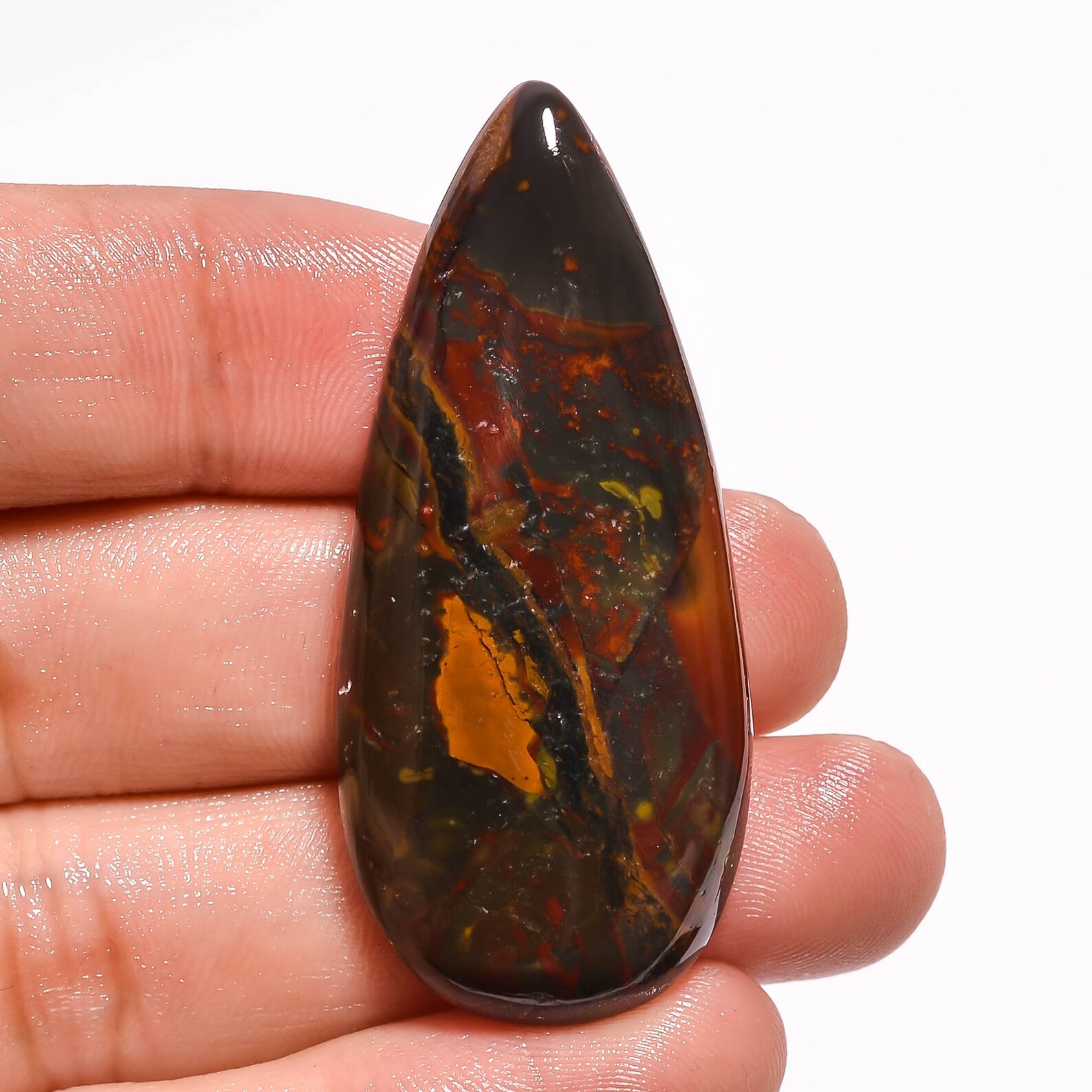 Natural Larsonite Jasper Gemstone Pear Shape 57.20 Ct Etsy