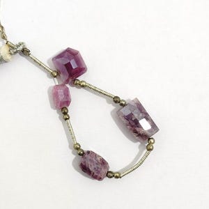 Natural Ruby Faceted Fancy Beads, Pink Ruby Rough Cut Gemstone, Raw Ruby Briolettes, July Birthstone Jewelry Supplies /D-128