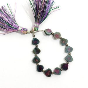 Natural Ruby Zoisite Heart Shape Beads Strand Smooth Fancy Cut Jewelry Making Supplies /T-326