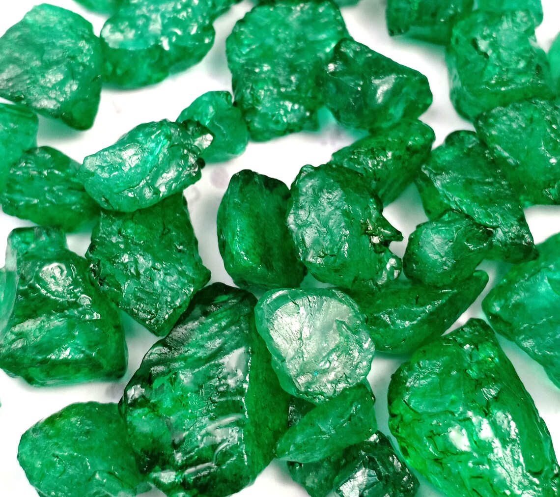 African Emerald Rough Gemstone African Emerald Raw Polished | Etsy