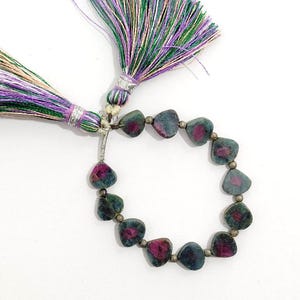 Natural Ruby Zoisite Heart Shape Beads Strand Smooth Fancy Cut Jewelry Making Supplies /T-326