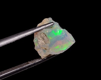 Ethiopian Opal Rough Gemstone 3.00 Ct Amazing Blue Fire Opal Raw Loose Gemstone Ring Size Opal Stone For Making Jewelry 12x10x8MM