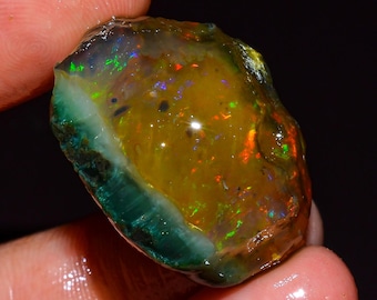 Opal Rough Gemstone, Natural Ethiopian Opal Welo Fire Crystal Opal Rough, Opal,Flashy Fire Specimens Raw, Oil Crystal Opal Rough, 52.00CTS.