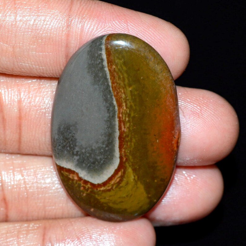 Natural Polygram Jasper Oval Shape Cabochon Loose Gemstone 49 Cts Fine Quality July Birthstone Jasper For Making Precious Jewelry 26x42MM